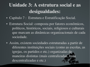 Unidade 3: A estrutura social e as desigualdades: