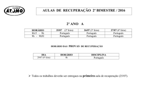 2º ANO A AULAS DE RECUPERAÇÃO 2º BIMESTRE / 2016