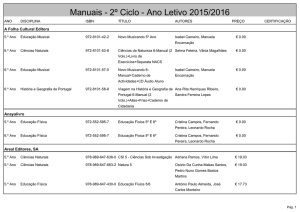 Manuais - 2º Ciclo - Ano Letivo 2015/2016