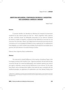 abertura neoliberal comparada em brasil e argentina nos governos