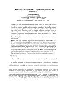 Codificação de argumentos e ergatividade (cindida) em