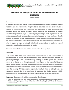 Filosofia da Religião a Partir da Hermenêutica de Gadamer - PUC-SP