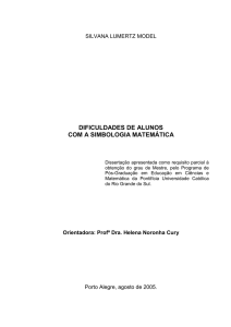 DIFICULDADES DE ALUNOS COM A SIMBOLOGIA MATEMÁTICA