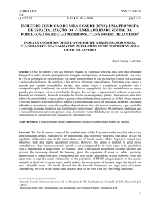 índice de condição de vida e saúde (icvs): uma proposta de