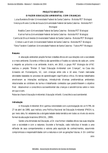 PROJETO BROTAR: O FAZER EDUCAÇÃO AMBIENTAL COM