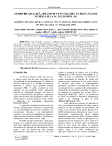 modos de aplicação de zinco na nutrição e na produção de matéria