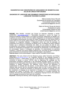 diagnóstico das concepções de linguagem e de gramática