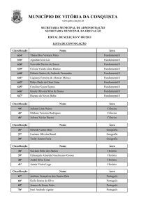 lista dos candidatos convocados - Prefeitura Municipal de Vitória da