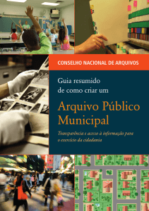 Guia resumido de como criar um Arquivo Público Municipal