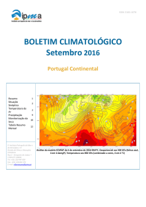 Boletim Climatológico, Setembro 2016