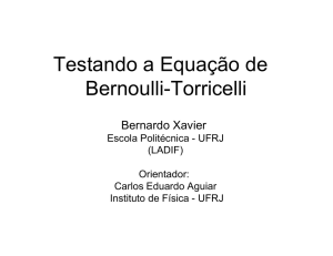 Testando a Equação de Bernoulli-Torricelli