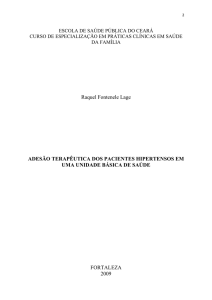 Adesão Terapêutica dos Pacientes Hipertensos em uma Cidade