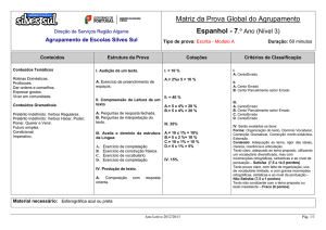 Matriz PGA Espanhol A - 7ano - Agrupamento de Escolas de Silves