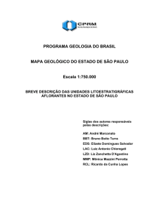 PROGRAMA GEOLOGIA DO BRASIL MAPA GEOLÓGICO DO