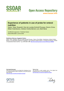 Experience of patients in use of probe for enteral nutrition