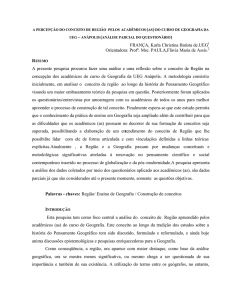 A Percepção do Conceito de Região Pelos Acadêmicos(as)