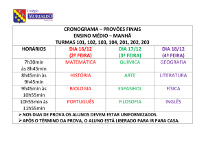 manhã turmas 101, 102, 103, 104, 201, 202, 203 horários dia 16/12