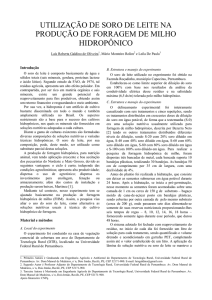 utilização de soro de leite na produção de forragem de milho