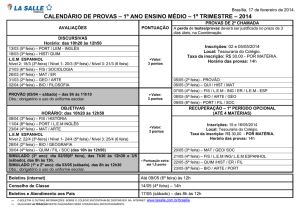 calendário de provas 2007
