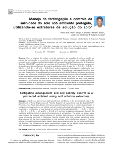 Manejo da fertirrigação e controle da salinidade do solo sob
