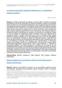 O realismo especulativo de Quentin Meillassoux vs. a - PUC-SP