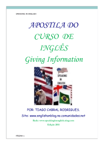 APOSTILA DO CURSO DE INGLÊS Giving Information