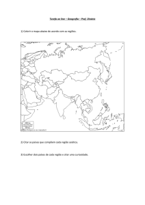 Tarefa on line – Geografia – Prof. Dinário 1) Colorir o mapa abaixo