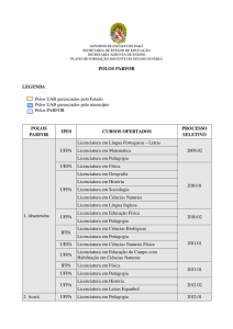 POLOS PARFOR LEGENDA Polos UAB gerenciados pelo Estado