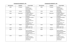 Cronograma de Avaliações P1 – 6ºA Data da prova Disciplina O