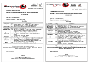 Conteúdo Bimestral – Fundamental II e Médio – 1º Bimestre