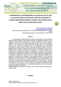 a urbanização contemporânea na cidade do natal - Unifal-MG