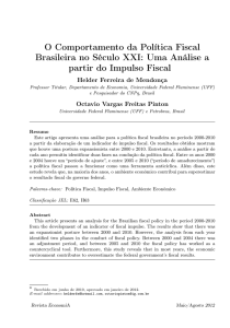O Comportamento da Política Fiscal Brasileira no Século XXI