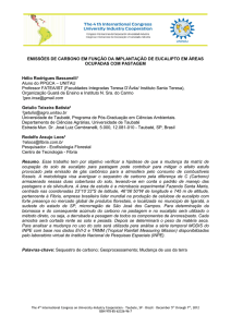 emissões de carbono em função da implantação de