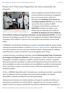 Projeto da U.Porto para diagnóstico de cancro premiado em Espanha