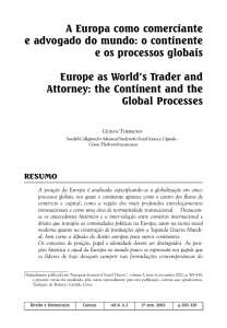 A Europa como comerciante e advogado do mundo: o continente e