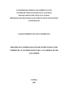 descrição e formalização de estruturas com verbos de ação