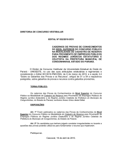 diretoria de concurso vestibular edital nº 032/2010-dcv