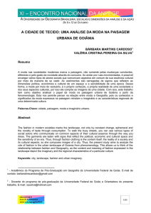 A CIDADE DE TECIDO: UMA ANÁLISE DA MODA NA PAISAGEM