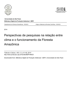 Perspectivas de pesquisas na relação entre clima e o