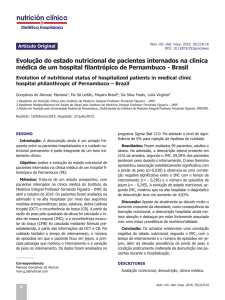 Evolução do estado nutricional de pacientes internados na clínica