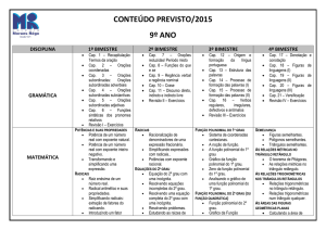 CONTEÚDO PREVISTO/2015 9º ANO