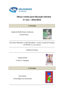 Obras e textos para Educação Literária 5.º ano – 2015/2016