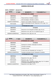 agenda escolar - Colégio Integral