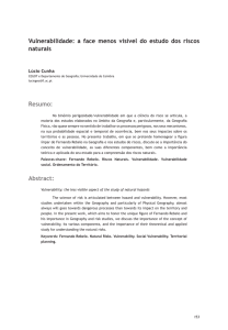 Vulnerabilidade: a face menos visível do estudo dos riscos naturais