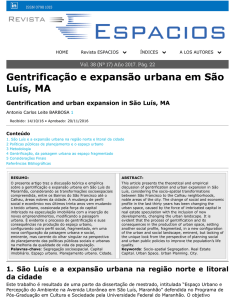 Gentrificação e expansão urbana em São Luís, MA