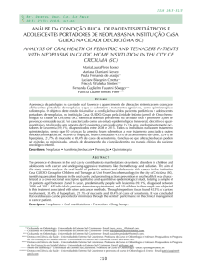 análise da condição bucal de pacientes pediátricos e adolescentes