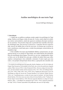 Análise morfológica de um texto Tupí