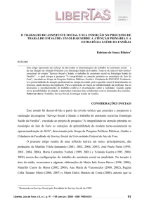 91 O TRABALHO DO ASSISTENTE SOCIAL E SUA INSERÇÃO NO