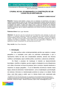 O RURAL NO SUL DO MARANHÃO E A CONSTRUÇÃO DE UM