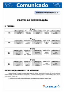 provas de recuperação